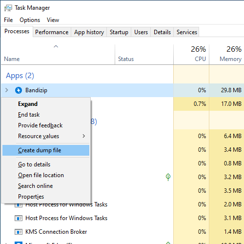 How To Create A Dump File On Task Manager